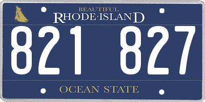 RI license plate 821827