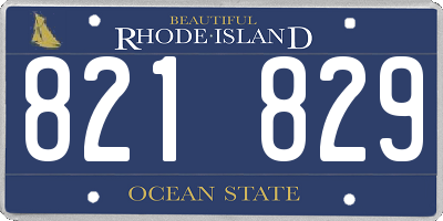 RI license plate 821829