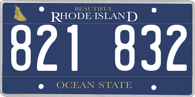 RI license plate 821832