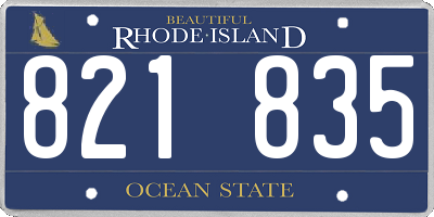 RI license plate 821835