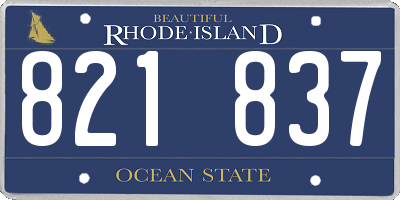 RI license plate 821837