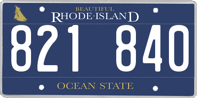 RI license plate 821840