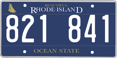 RI license plate 821841