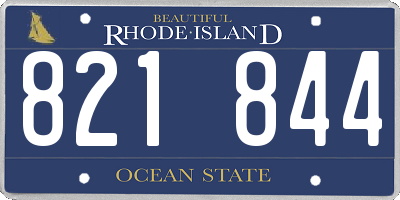 RI license plate 821844