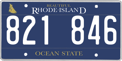 RI license plate 821846