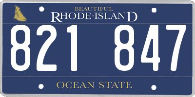 RI license plate 821847