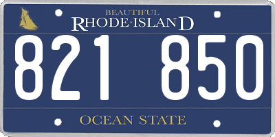 RI license plate 821850