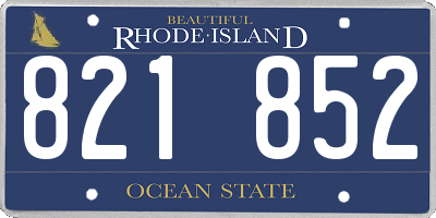 RI license plate 821852