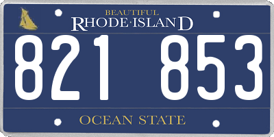 RI license plate 821853