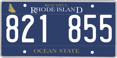 RI license plate 821855