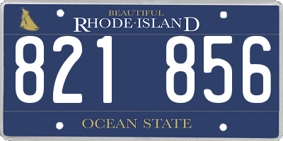 RI license plate 821856