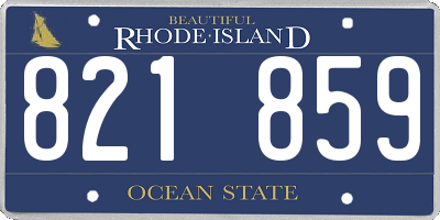 RI license plate 821859