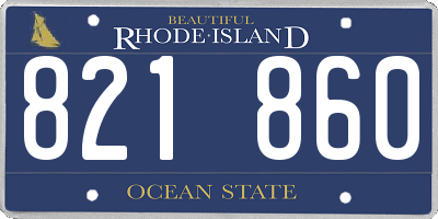 RI license plate 821860