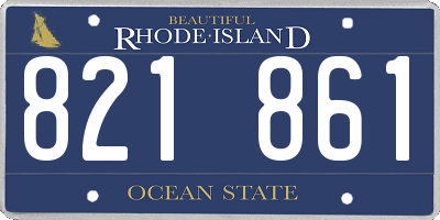 RI license plate 821861
