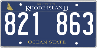 RI license plate 821863