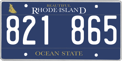 RI license plate 821865