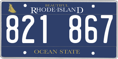 RI license plate 821867