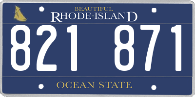 RI license plate 821871