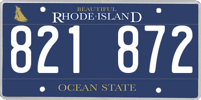 RI license plate 821872