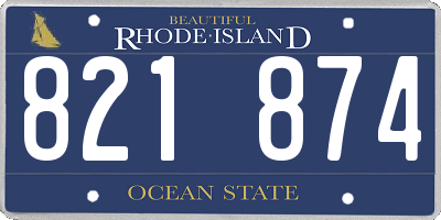 RI license plate 821874
