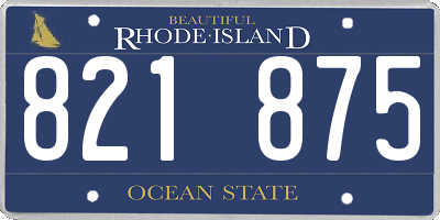 RI license plate 821875