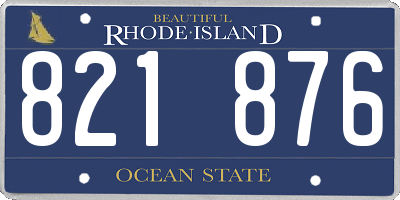 RI license plate 821876