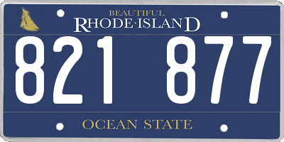 RI license plate 821877