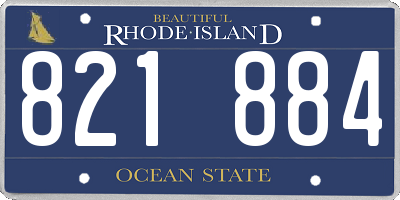 RI license plate 821884