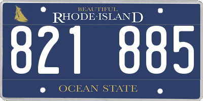 RI license plate 821885