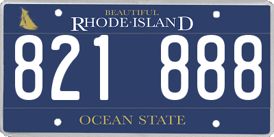 RI license plate 821888