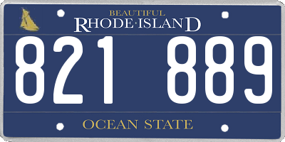 RI license plate 821889