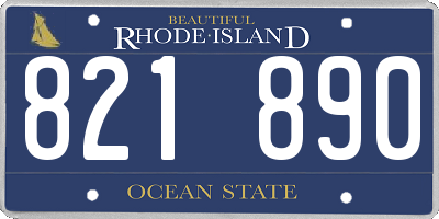 RI license plate 821890