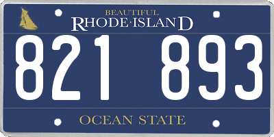 RI license plate 821893