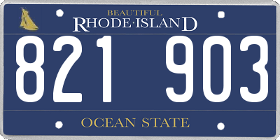 RI license plate 821903