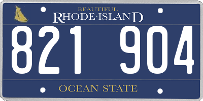 RI license plate 821904