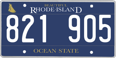 RI license plate 821905