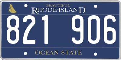 RI license plate 821906