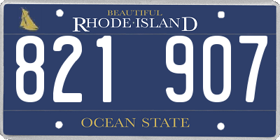 RI license plate 821907