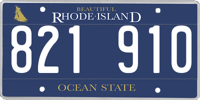 RI license plate 821910
