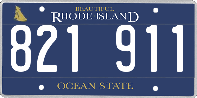RI license plate 821911