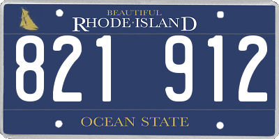 RI license plate 821912