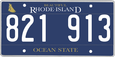 RI license plate 821913