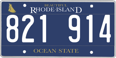 RI license plate 821914