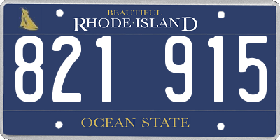 RI license plate 821915