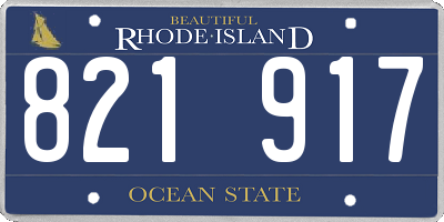 RI license plate 821917