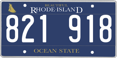RI license plate 821918