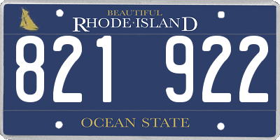 RI license plate 821922