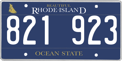 RI license plate 821923