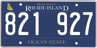 RI license plate 821927