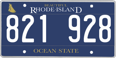RI license plate 821928